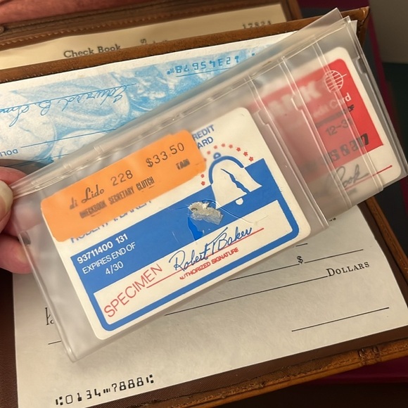 Vintage 1970s Di Lido Genuine Cowhide Leather Caramel Brown Checkbook Wallet - Picture 11 of 14